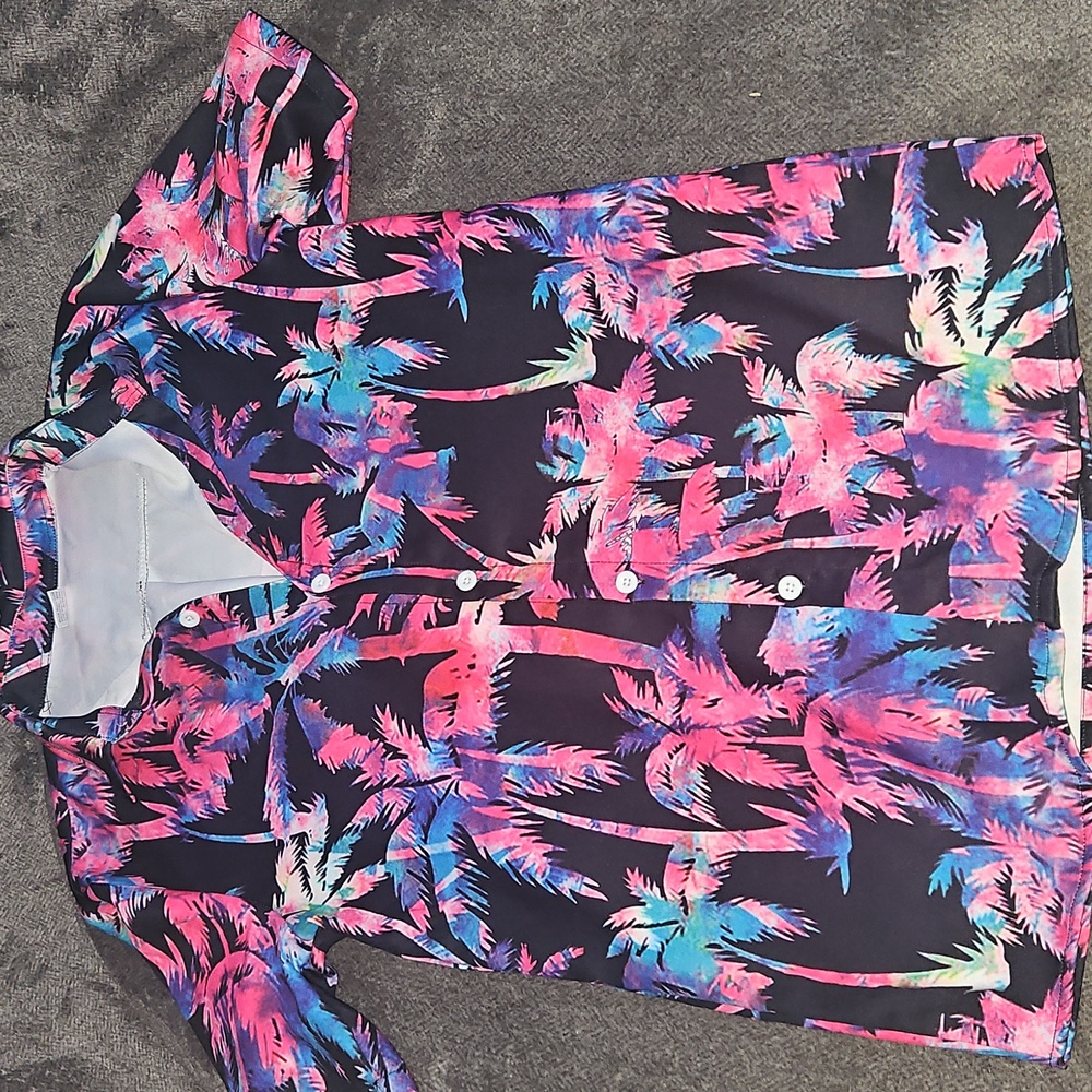 Tropical Palm Tree Button-Up Shirt